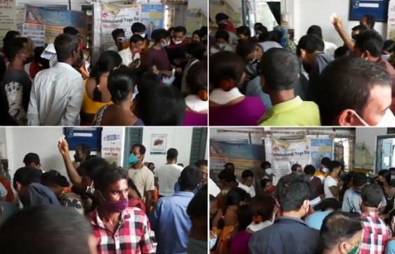 Vaccination Centres turned Covid-Hotspot in Tripura : No Social Distancing, No Management : People Returning Homes Without Vaccines Vaccination Centres turned Covid-Hotspot in Tripura : No Social Distancing, No Management : People Returning Homes Without Vaccines